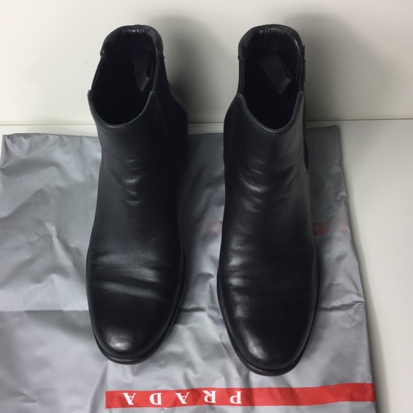 PRADA WOMEN'S BLACK BOOTS SIZE 35.5 US 5.5 - Picture 1 of 16